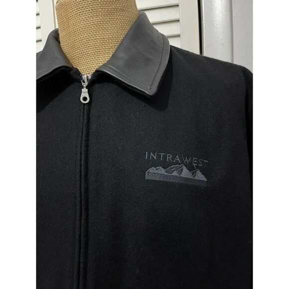 BISHOP Men's Bomber Jacket Canadian Wool Leather Trim Whistler Creek Size Large - Picture 8 of 9